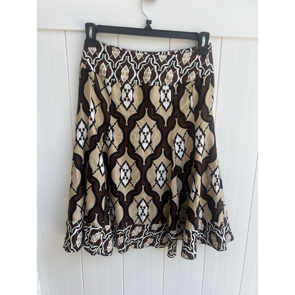 Sunny Leigh Skirt Midi Size 4 A Line Side Zip Abstract Multicolor
